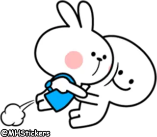 🤗 @MHStickers การ์ตูน, น่ารัก, สัตว์, กระต่าย, กอด, ความรัก telegram sticker