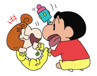 😄 Shin-chan anime, cartoon, baby, child, funny telegram sticker