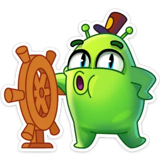 😴 Alien, Capitán, Dirigir, Dibujos animados, Lindo, Divertido telegram sticker