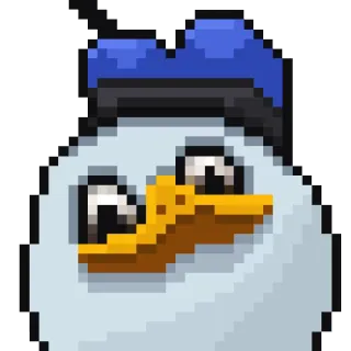 😊 Пиксель арт, Мультфильм, Утка, Смешной, Мем, Стикер telegram sticker