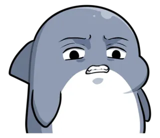 😬 dolphin, cartoon, emotion, animal, funny, cute telegram sticker
