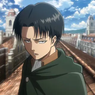 ☁️ Levi Ackerman Attack on Titan anime, attack on titan, levi, levi ackerman, survey corps, anime character telegram sticker