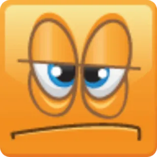 🥱 表情符号, 脸, 正方形, 表情, 橙色, 无聊 telegram sticker