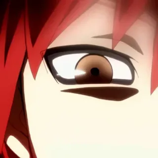 ❗️ ojo, pelo rojo, anime, manga, primer plano, cara, cabeza telegram sticker
