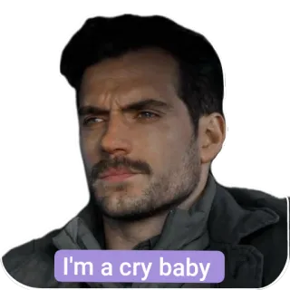 💇 August Walker Mission: Impossible - Fallout I'm a cry baby Henry Cavill, August Walker, Mission Impossible, reaction, meme, cry baby whatsapp sticker