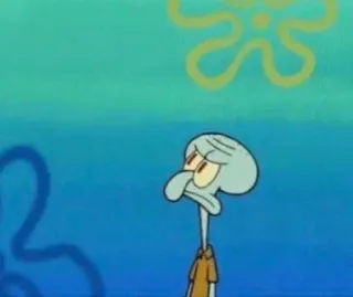 🧐 Squidward Spongebob Squarepants carlo, bob l'éponge, dessin animé, triste, ennuyé telegram sticker