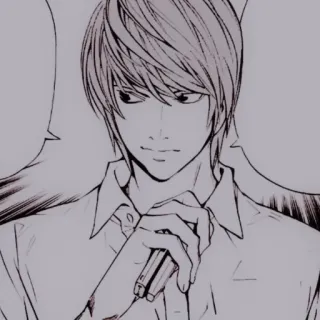 🕷 Light Yagami Death Note death note, light yagami, manga, anime, personaggio, quaderno telegram sticker