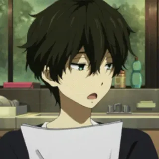🛶 Houtarou Oreki Hyouka アニメ, 氷菓, 折木奉太郎, キャラクター, 漫画, 日本のアニメ telegram sticker