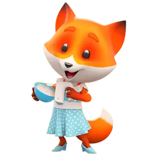 👩‍🍳 zorro, dibujos animados, animal, lindo, antropomórfico, personaje whatsapp sticker