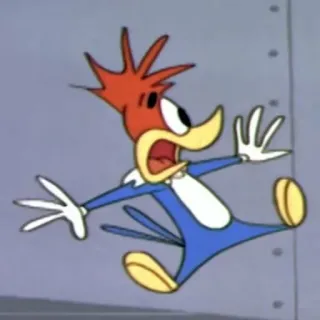 😱 Woody Woodpecker 만화, 우디 우드페커, 애니메이션, 새, 웃긴, 클래식 telegram sticker