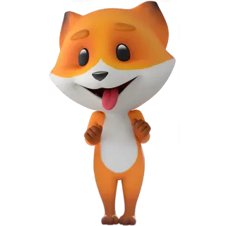 🤗 zorro, animal, dibujos animados, lindo, naranja whatsapp sticker
