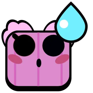 😨 nerveux, peur, sueur, rose, dessin animé, expression telegram sticker