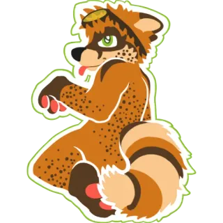 😉 Furry, Tier, Waschbär, Anthropomorph, Cartoon, Figur, Kunst telegram sticker