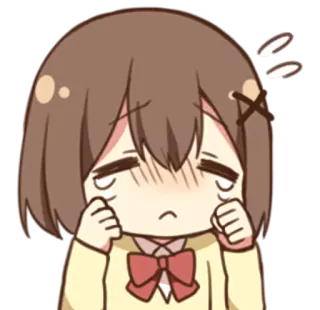 😢 ragazza anime, triste, carino, cartone animato, manga, arrossire, lacrimoso telegram sticker