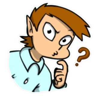 🤨 thinking, question, confused, cartoon, doubt telegram sticker