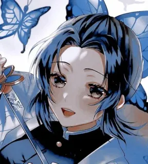 ⭐ Shinobu Kocho Demon Slayer anime, demon slayer, shinobu kocho, butterfly, character, sword, manga whatsapp sticker