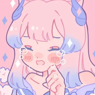 🧼 Anime, Cartoon, Charakter, Mädchen, Süß, Kawaii, Illustration, Rosa telegram sticker