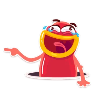 😂 만화, 웃음, 가리키는, 웃긴, 빨간색, 쾌활한 telegram sticker