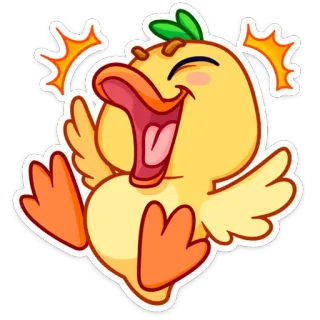🤣 duck, cartoon, bird, happy, animal, sticker whatsapp sticker