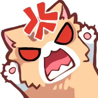 😡 chat en colère, chat, fou, félin, emoji telegram sticker