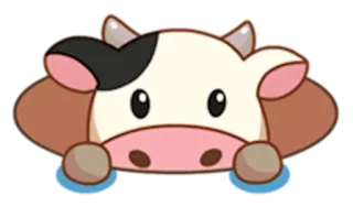 😬 Krowa, Zwierzę, Słodkie, Kreskówka, Ssaki, Zwierzę gospodarskie telegram sticker