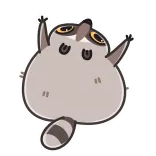 🙏 guaxinim, animal, desenho animado, fofo telegram sticker
