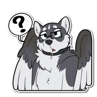 ❓ ? chien, point d'interrogation, sticker, dessin animé, animal, illustration whatsapp sticker