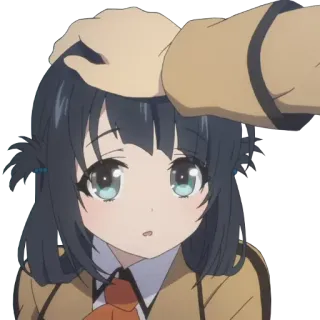 ⚜ Anime, Garota, Carinho na cabeça, Fofo whatsapp sticker