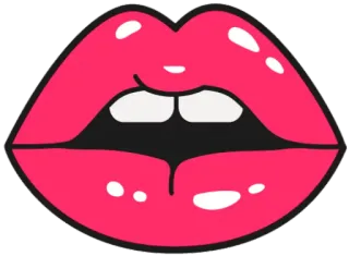 👄 lips, mouth, pink, open, teeth telegram sticker