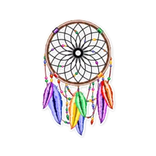 🌙 dreamcatcher, feathers, native american, decoration, craft telegram sticker