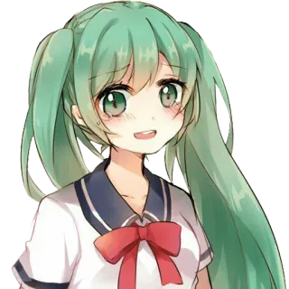 😢 Anime, Mädchen, Schuluniform, Süß, Cartoon telegram sticker