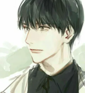 📖 masculino, retrato, hombre, anime, manga, dibujo, ilustración whatsapp sticker