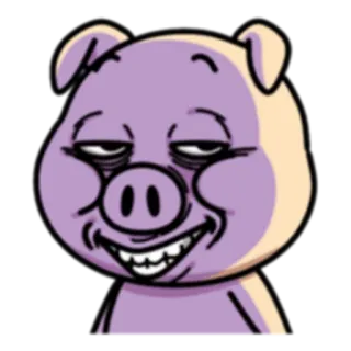 😏 schwein, cartoon, tier, gesicht, lustig, ausdruck telegram sticker