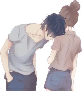 😞 Anime, Coppia, Amore, Relazione, Romantico, Carino telegram sticker