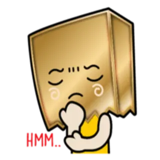 😒 HMM... emoji, sticker, thinking, hmm, expression whatsapp sticker