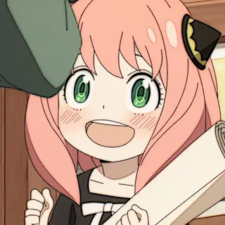 🎟 Anya Forger Spy x Family anya forger, spy x family, anime, dessin animé, mignon, cheveux roses, joyeux, personnage whatsapp sticker