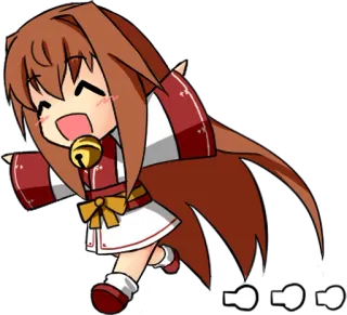 🏃 Animé, Chibi, Mignon, Japonais, Dessin animé, Cloche whatsapp sticker