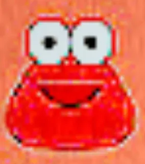 💩 красный, квадратный, мультик, глаза telegram sticker