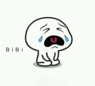 🤔 BiBi เศร้า, ร้องไห้, น้ำตา, การ์ตูน, อารมณ์ telegram sticker