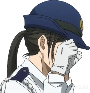 😭 Anime, Polizei, Beamter, Weiblich, Uniform, Hut whatsapp sticker