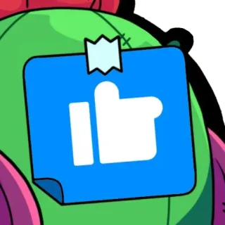 👍 like, thumbs up, sticker, blue, white telegram sticker