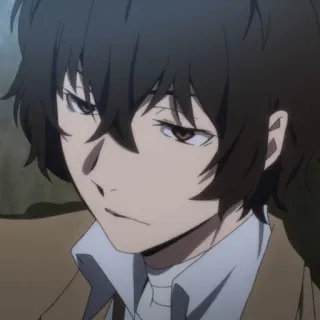 🧱 Osamu Dazai Bungou Stray Dogs Anime, Osamu Dazai, Bungou Stray Dogs, Personaggio, Ritratto telegram sticker