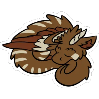 😴 naga, imut, tidur, berbulu, binatang, kartun whatsapp sticker