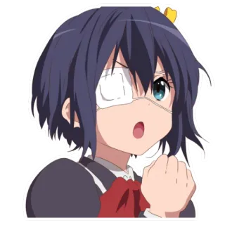 😯 Rikka Takanashi Love, Chunibyo & Other Delusions Аниме, Мультфильм, Персонаж, Девушка, Милый, Рикка Таканаши whatsapp sticker