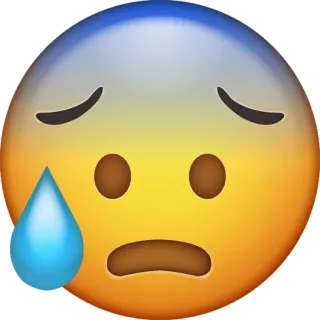 😰 emoji, anxious, concerned, sad, worried, face, sweat telegram sticker