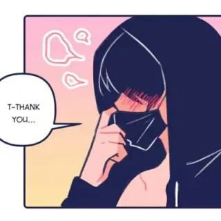 🔗 T-THANK YOU... anime, manga, thank you, hoodie, blushing telegram sticker