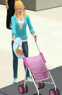 🤡 sims, baby, kinderwagen, cartoon, frau telegram sticker
