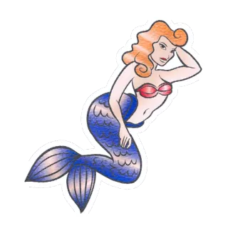 👩 русалка, пин-ап, фэнтези, океан, море, женщина telegram sticker
