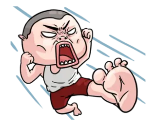 😠 злой, мультфильм, возмущенный, боец, агрессия telegram sticker
