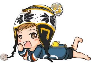 😀 ちび, かわいい, 赤ちゃん, 帽子, アニメ, カワイイ telegram sticker
